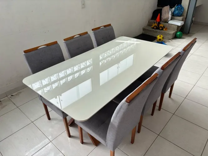 Mesa de jantar 6 cadeiras mdf