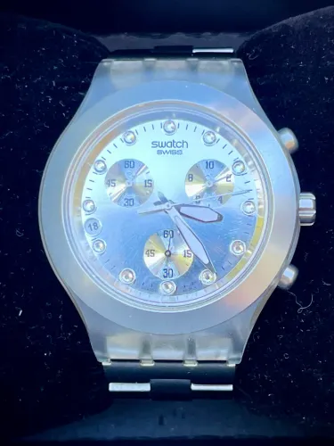 SWATCH IRONY DIAPHANE CHRONO FULL-BLOODED SILVER - SVCK4038G