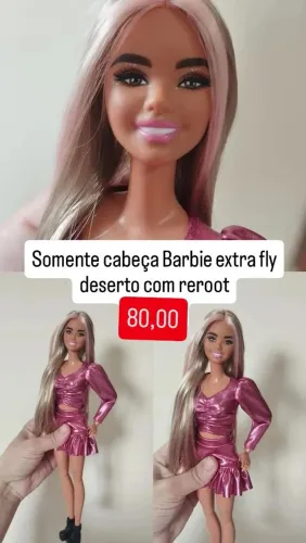 Cabeça de Barbie extra fly com reroot