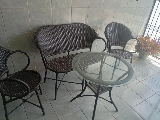 Conjunto de vime de terraço LEIA O ANÚNCIO
