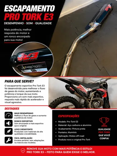 Escapamento Pro Tork E3 Esportivo