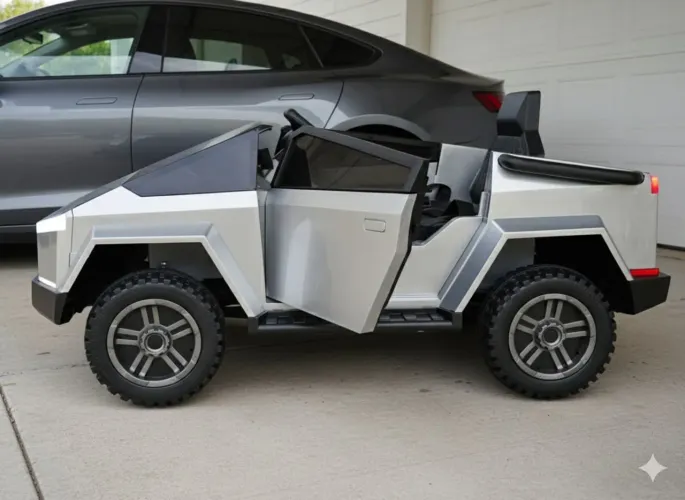 Supertruck Elétrico Infantil Tesla Prata 12v Lacrado Novo