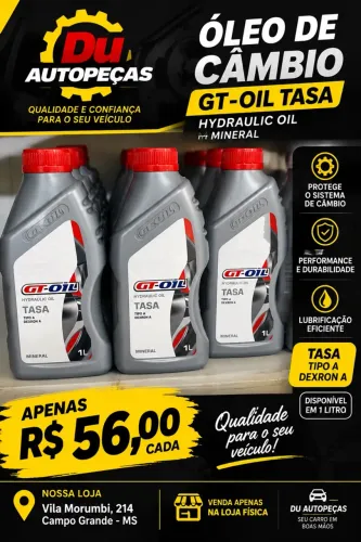 Óleo Hidráulico GT-OIL TASA Mineral 1L - R$ 56,00