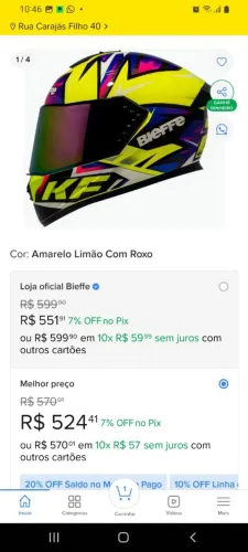Capacete Bieffe novo número 58