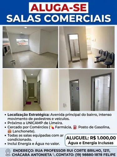 Salas Comerciais para Alugar em Limeira - Ótima Localização!