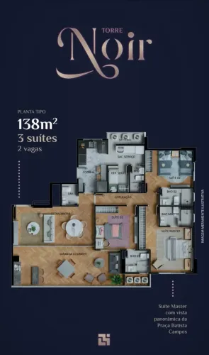TORRE NOIR, um apartamento para quem não abre mão de localização, espaço e exclusividade.