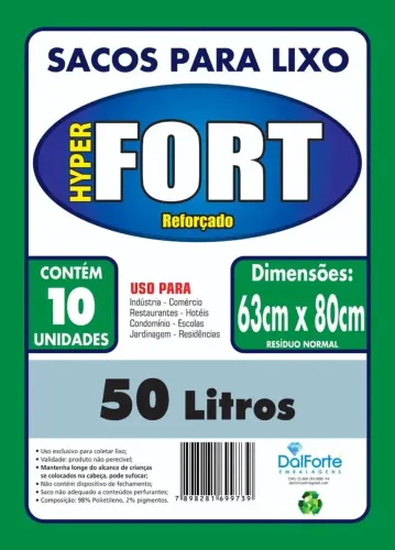 Hyper reforçado, sacos para lixo