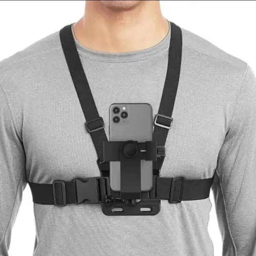 SUPORTE DE PEITO PARA CELULAR COMPLETO AJUSTÁVEL NOVO