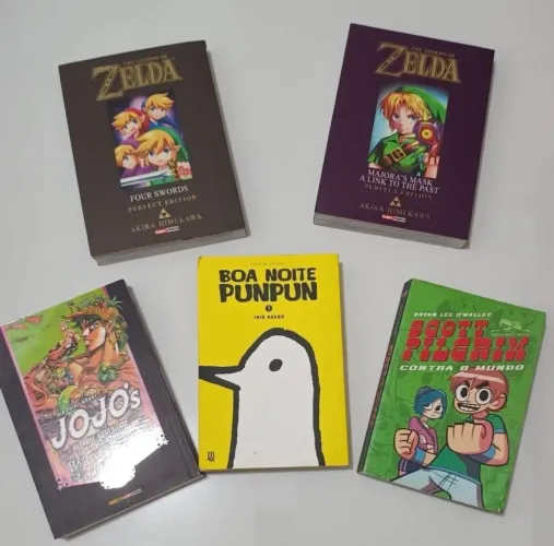 Coleção de mangás (Zelda, Jojo, Boa noite punpun, Scott pilgrim vol 1)