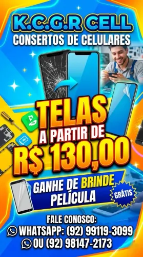 Trocas de tela de celular aparti de 130,00