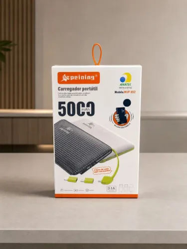 Carregador portátil Peining original 5.000 mah 2 cargas completas