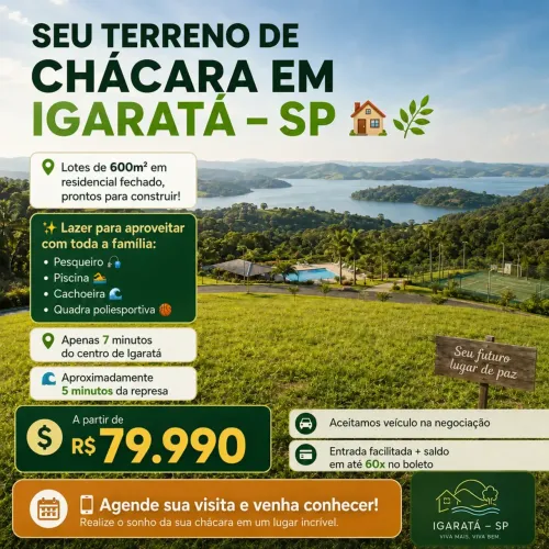 Lotes de 600m² por R$ 79.990!
