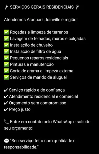 Serviços gerais residencial 
