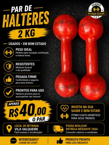Par de halteres emborrachados 2kg