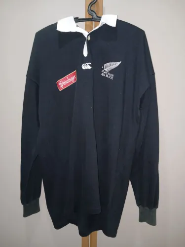 Camisa de rugby vintage dos anos 90 do Centerbury New Zelândia All blacks, marca stenlager