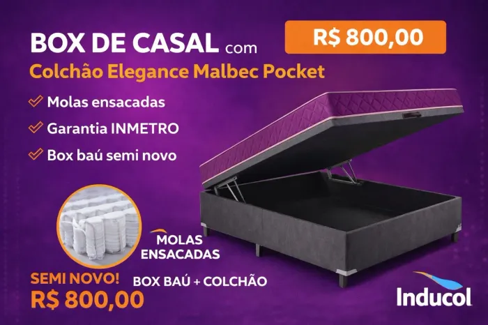 Cama casal com box baú 