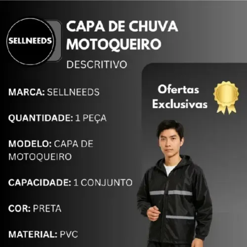 Capa de chuva motoqueiro 