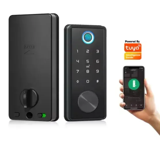 Fechadura Eletrônica Digital Inteligente De Embutir Sobrepor Com Biometria Chave Tag Senha
