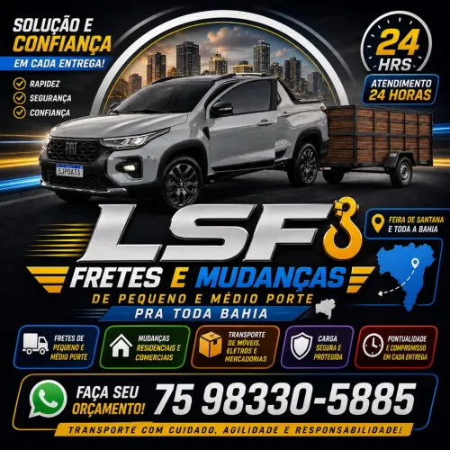 Frete | Mudança | Carreto para Toda Feira de Santana e Bahia