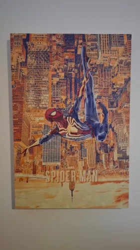 Quadro Decorativo Spider-Man 3D em Canvas - Excelente Estado