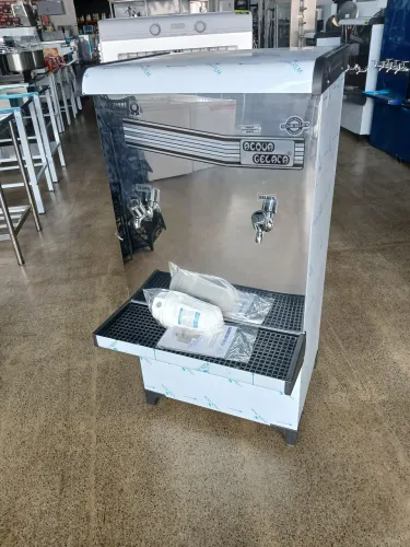 Bebedouro Industrial 2 torneira Geladas Inox 50 Lts