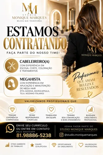 Estamos contratando cabeleireiro (a)