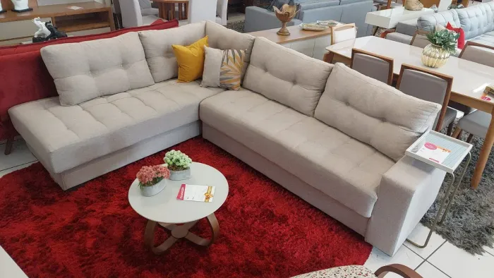 SOFÁ COM CHAISE DECORA INTERIORES