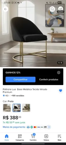 Poltrona com uma semana fora da caixa