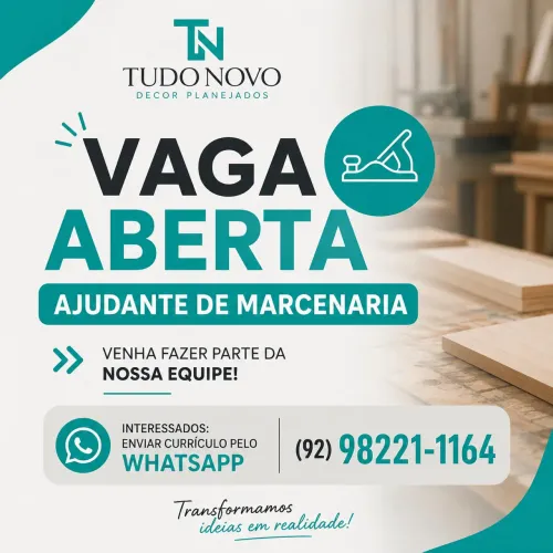 Vaga ajudante marcenaria!