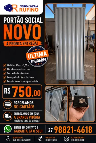 Portão social 90