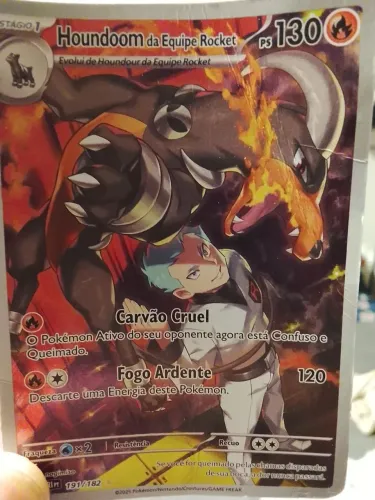 Carta Pokémon Houndoom da Equipe Rocket 191/182 - Ilustração Rara ?