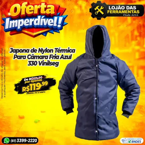 Japona de Nylon Térmica Para Câmera Fria Azul 330 Vinilseg