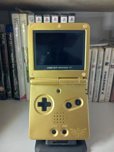 Gameboy Advance SP com tela tipo IPS e carcaça Custom Zelda + Mod de amplificador de Som