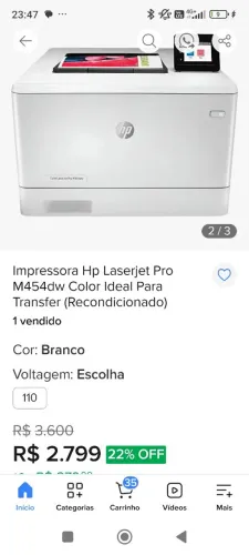 Impressora Hp Laserjet Pro M454dw Color Ideal Para Transfer (Recondicionado)