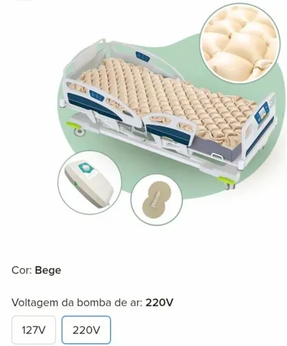 Colchão e bomba Pneumático Médic Air - 220v - Semi Novo.