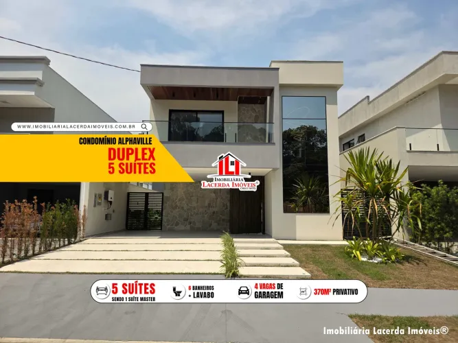 Alphaville4 - Casa Duplex 5 Suítes Sendo 1 Master com Closet, Piscina e Energia Solar