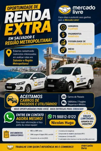 OPORTUNIDADE PARA MOTORISTAS - Salvador e Região Metropolitana/BA ?