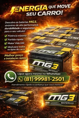 Bateria de carro Mg3 Heliar Cral Moura Júpiter - entrega rápida