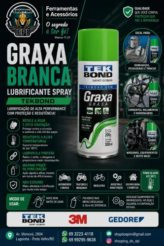 Graxa Branca Spray Lubrificante 200g/300ml - Tekbond