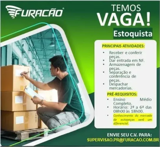 Estoquista - Distribuidora de autopeças