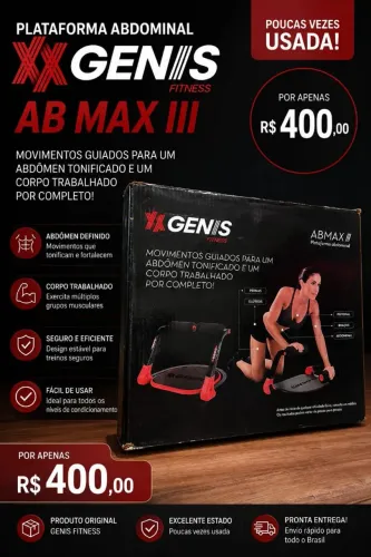 PLATAFORMA ABDOMINAL XXGENIS FITNESS<br><br>AB MAX III<br><br>XXGENIS FITNESS<br><br>AB MAX III