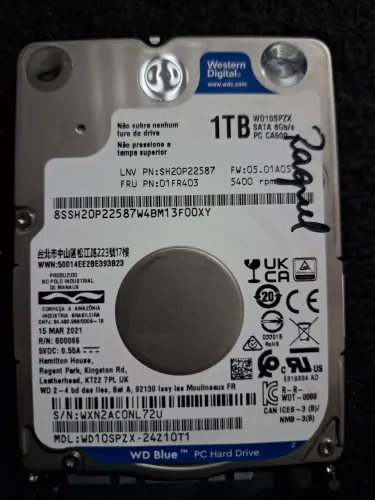 HD 1TB Notebook / PC / PS4 - Western Digital WD Blue (2.5" SATA)