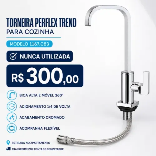 Torneira Lavatório Perflex Cromado