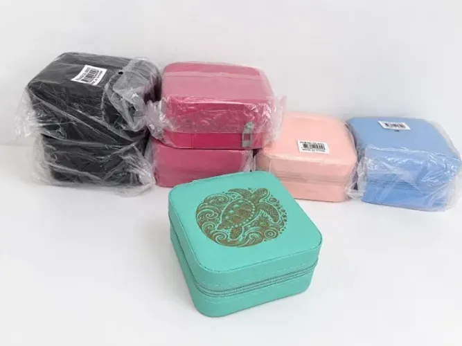 Mini Porta Joias Organizador com Zíper - Kit com 6 Unidades + 1 de Brinde