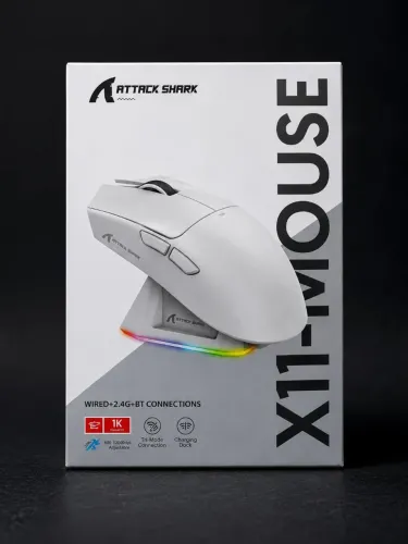 Mouse Attack Shark X11 Branco Com Dock De Carregamento