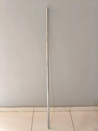 Barra Reta Maciça Cromada Rosqueada 1,50m para Musculação