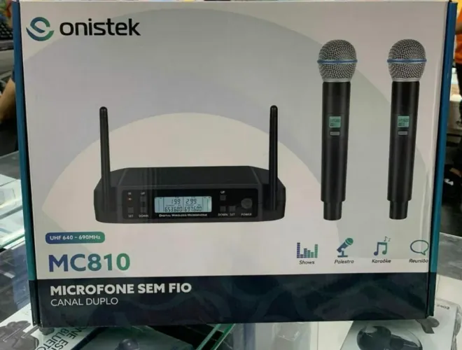 Microfone sem fio canal duplo