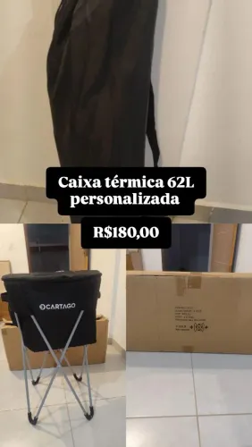 Caixa térmica 62L suspensa personalizada