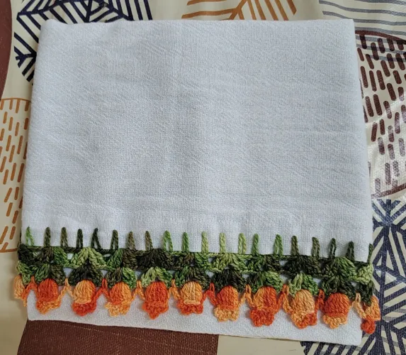 Pano de Prato crochê feito a mão