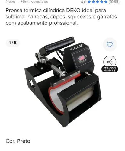 PRENSA SUBLIMATICA DE CANECAS (DEKO)